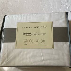 Laura Ashley Augusta tencel queen  white sheet set